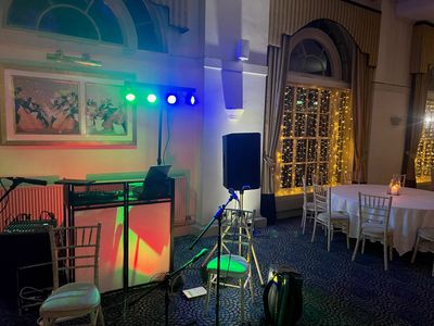 PA and lighting set for the night ahead